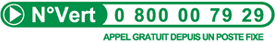 N° vert 0800 00 79 29 (appel gratuit depuis un poste fixe)